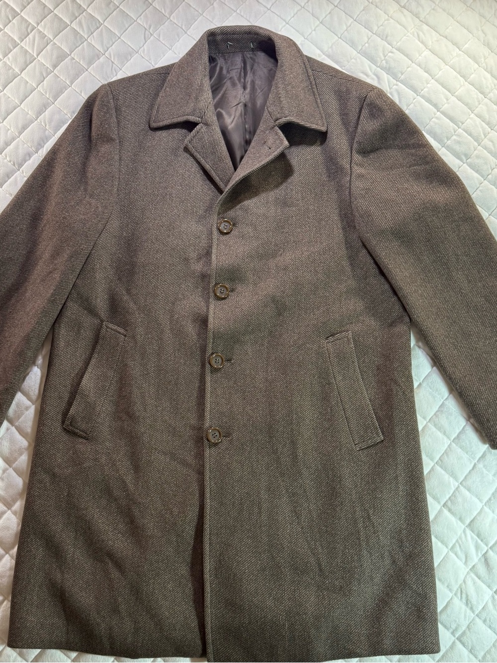 Lauren Ralph Lauren Greenberg Label Men's Brown Wool Overcoat Jacket Mid-Length